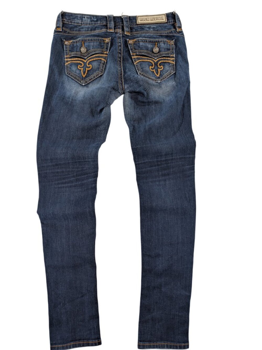 Rock Revival Calli Skinny Jeans Dark Wash Denim Women's Size 28 | Flaw Patch